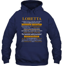 Load image into Gallery viewer, Loretta Custom Name Gift A Warrior's Mentality With A Poet's Soul Hoodie
