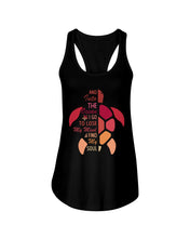 Load image into Gallery viewer, And Into The Ocean I Go To Lose My Mind Sea Turtle Ladies Flowy Tank
