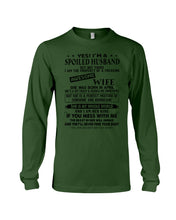 Load image into Gallery viewer, A Spoiled Husband Of April Freaking Awesome Wife Trending For Birthday Gift Unisex Long Sleeve
