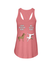 Load image into Gallery viewer, Funny Unicorn Difference Between Your Regular Aunt And My Dutch Aunt Ladies Flowy Tank
