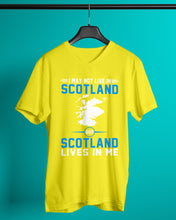 Load image into Gallery viewer, I May Not Live In Scotland But Scotland Lives In Me Custom Design Guys V-Neck
