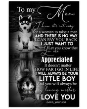 Load image into Gallery viewer, I'll Always Be Your Little Boy Gift For Mom With Wolf Reflection In Water Vertical Poster
