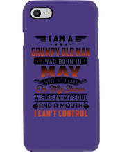 Load image into Gallery viewer, I'm A Grumpy Old Man I Was Born In May With My Heart Phone case
