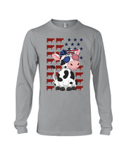 Load image into Gallery viewer, Lovely Phone Case Cow And American Flag Gift For Cow Lovers Unisex Long Sleeve
