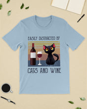 Load image into Gallery viewer, Easily Distracted By Cats And Wine Special Custom Design Guys Tee
