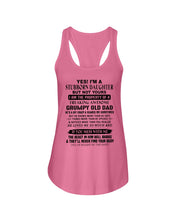 Load image into Gallery viewer, I'm A Stuborn Daughter But Not Yours I Am The Property Of a Freaking Awesome Ladies Flowy Tank
