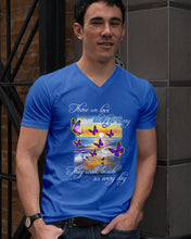 Load image into Gallery viewer, Butterfly Sunset On Beach Those We Love Don't Go Away Gift For Lover Guys V-Neck
