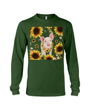 Load image into Gallery viewer, Beautiful Pig With Sunflowers Gift For Pig Lovers Unisex Long Sleeve
