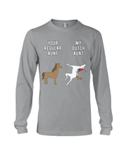 Load image into Gallery viewer, Funny Unicorn Difference Between Your Regular Aunt And My Dutch Aunt Unisex Long Sleeve
