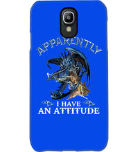 Load image into Gallery viewer, Apparently I Have An Attitude Blue Dragon Phone case
