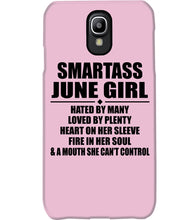 Load image into Gallery viewer, Birthday Gift For Smartass June GirlHeart On Her Sleeve Phone case
