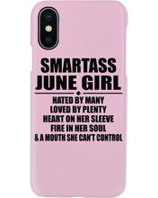 Load image into Gallery viewer, Birthday Gift For Smartass June GirlHeart On Her Sleeve Phone case
