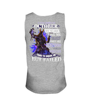 Load image into Gallery viewer, I Was Born In October My Scars Tell Me A Story Birthday Gift Unisex Tank Top
