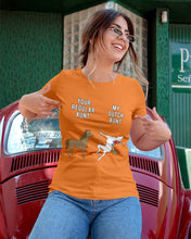Load image into Gallery viewer, Funny Unicorn Difference Between Your Regular Aunt And My Dutch Aunt Ladies Tee
