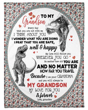 Load image into Gallery viewer, Grandma Gift For Grandson With Meaningful Message My Love For You Is Forever Fleece Blanket
