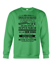 Load image into Gallery viewer, Gift For Husband I'm The Property Of A Freaking Awesome Wife Who Was Born In September Sweatshirt

