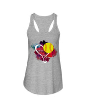 Load image into Gallery viewer, Lovely Phone Case My Heart Is On Field Gift For Softball Lovers Ladies Flowy Tank
