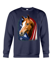 Load image into Gallery viewer, Horse Covered Into USA Flag Meaningful Gift For Men Sweatshirt
