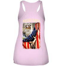 Load image into Gallery viewer, Aussie Papa America Flag Unique Custom Design For Dog Lovers Ladies Flowy Tank
