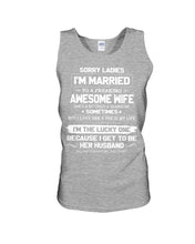 Load image into Gallery viewer, Gift For Husband I'm The Lucky One Because I Get To Be Her Husband Unisex Tank Top
