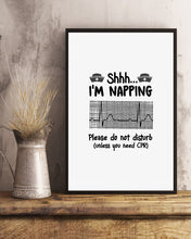 Load image into Gallery viewer, Cute Coffee Cup Shh I’m Napping Please Do Not Disturb Gift For Nurse Vertical Poster

