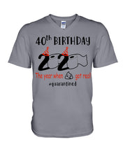Load image into Gallery viewer, 40th Birthday 2020 The Year When Shit Got Real Quarantined Trending Guys V-Neck
