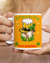 Load image into Gallery viewer, Baseball Drink Beer Day St Patrick's Day Gift For Baseball Lovers Mug
