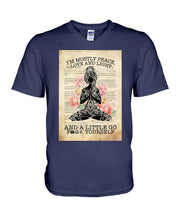 Load image into Gallery viewer, I'm Mostly Peace Love And Light Yoga Gift For Yoga Lovers Guys V-Neck
