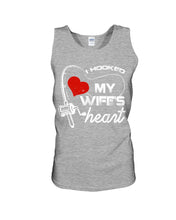 Load image into Gallery viewer, I Hooked My Wifes Heart Gift For Fishing Lovers Unisex Tank Top
