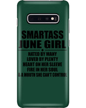 Load image into Gallery viewer, Birthday Gift For Smartass June GirlHeart On Her Sleeve Phone case
