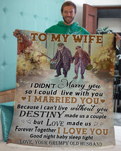 Load image into Gallery viewer, Fishing Destiny Made Us A Couple Grumpy Old Husband Gift For Wife Sherpa Blanket
