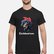 Load image into Gallery viewer, Dachshund Mom With Polka Dots Hair Red Bow Gift For Dog Lovers Guys Tee
