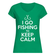 Load image into Gallery viewer, I Go Fishing To Keep Calm Gift For Fishing Lovers Ladies V-Neck
