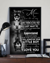 Load image into Gallery viewer, I'll Always Be Your Little Boy Gift For Mom With Wolf Reflection In Water Vertical Poster
