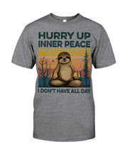 Load image into Gallery viewer, Cute Sloth Hurry Up Inner Peace Special Custom Design Guys Tee
