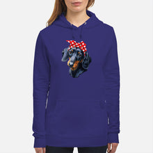 Load image into Gallery viewer, Dachshund Mom With Polka Dots Hair Red Bow Gift For Dog Lovers Hoodie
