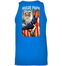 Load image into Gallery viewer, Aussie Papa America Flag Unique Custom Design For Dog Lovers Unisex Tank Top
