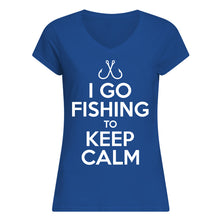 Load image into Gallery viewer, I Go Fishing To Keep Calm Gift For Fishing Lovers Ladies V-Neck
