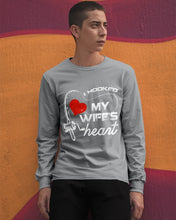 Load image into Gallery viewer, I Hooked My Wifes Heart Gift For Fishing Lovers Unisex Long Sleeve
