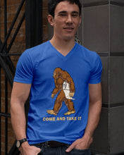 Load image into Gallery viewer, Bigfoot Come And Take It Simple Custom Design Guys V-Neck
