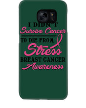 Load image into Gallery viewer, I Didn't Survive Cancer To Die From Stress Breast Cancer Awareness Phone case
