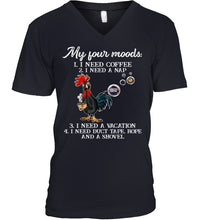Load image into Gallery viewer, I Need Coffee A Nap A Vacation Duct Tape Hope And A Showel Guys V-Neck
