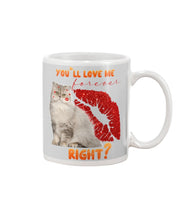 Load image into Gallery viewer, Cat With Red Lips You'll Love Me Forever Gift For Cat Lovers Mug
