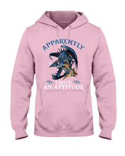 Load image into Gallery viewer, Apparently I Have An Attitude Blue Dragon Hoodie
