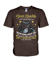 Load image into Gallery viewer, Gift From Bump To Daddy You're My Hero Already Happy Father's Day Guys V-Neck
