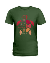 Load image into Gallery viewer, And Into The Ocean I Go To Lose My Mind Sea Turtle Ladies Tee
