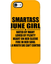 Load image into Gallery viewer, Birthday Gift For Smartass June GirlHeart On Her Sleeve Phone case
