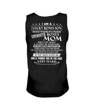 Load image into Gallery viewer, I Am A Lucky Bonus Son Because I'm Raised By A Freaking Awesome Mom Unisex Tank Top
