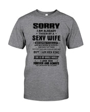 Load image into Gallery viewer, Gift For Husband Taken By An August Sexy Wife Who Happens To Cuss A Lot Guys Tee
