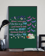Load image into Gallery viewer, Butterflies When I Miss You I Just Have To Look Inside My Heart Gift For Lover Vertical Poster
